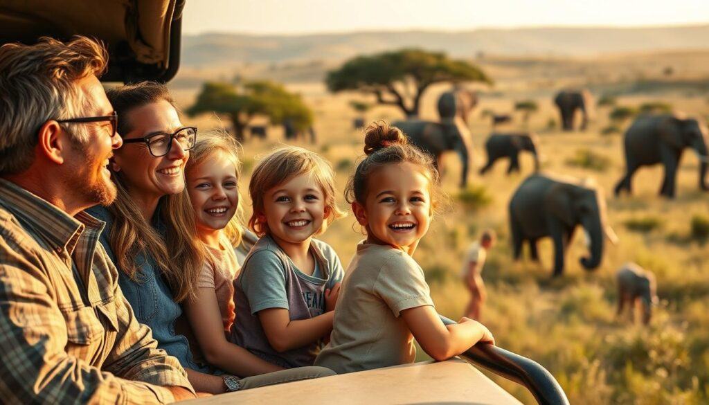 Family enjoying a budget-friendly African safari adventure in Kenya's Masai Mara Family enjoying a budget-friendly African safari adventure in Kenya's Masai Mara
