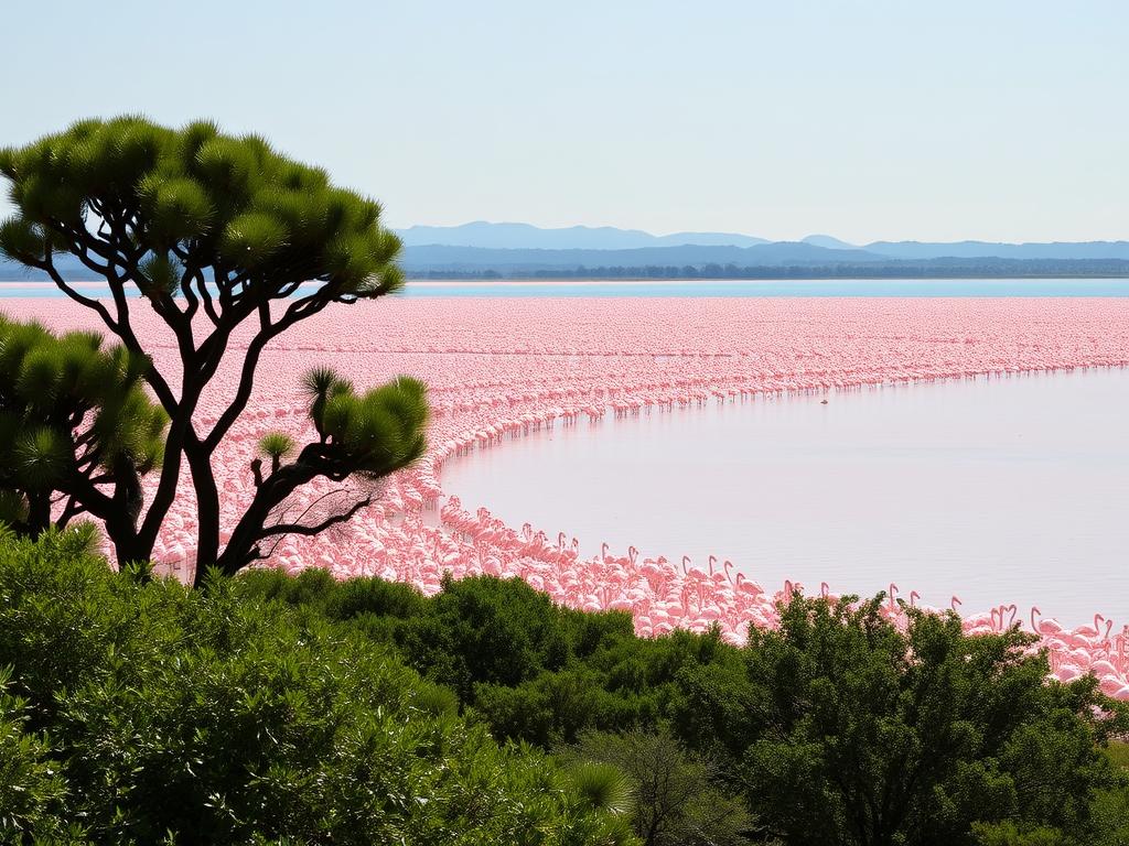 Flamingos at Lake Nakuru for a budget-friendly family safari in Kenya Flamingos at Lake Nakuru for a budget-friendly family safari in Kenya